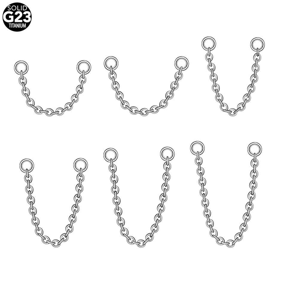 1/5個入り チタン製ダブルチェーン ノーズラブレットジュエ - Body Jewelry Industrial のレビューと価格