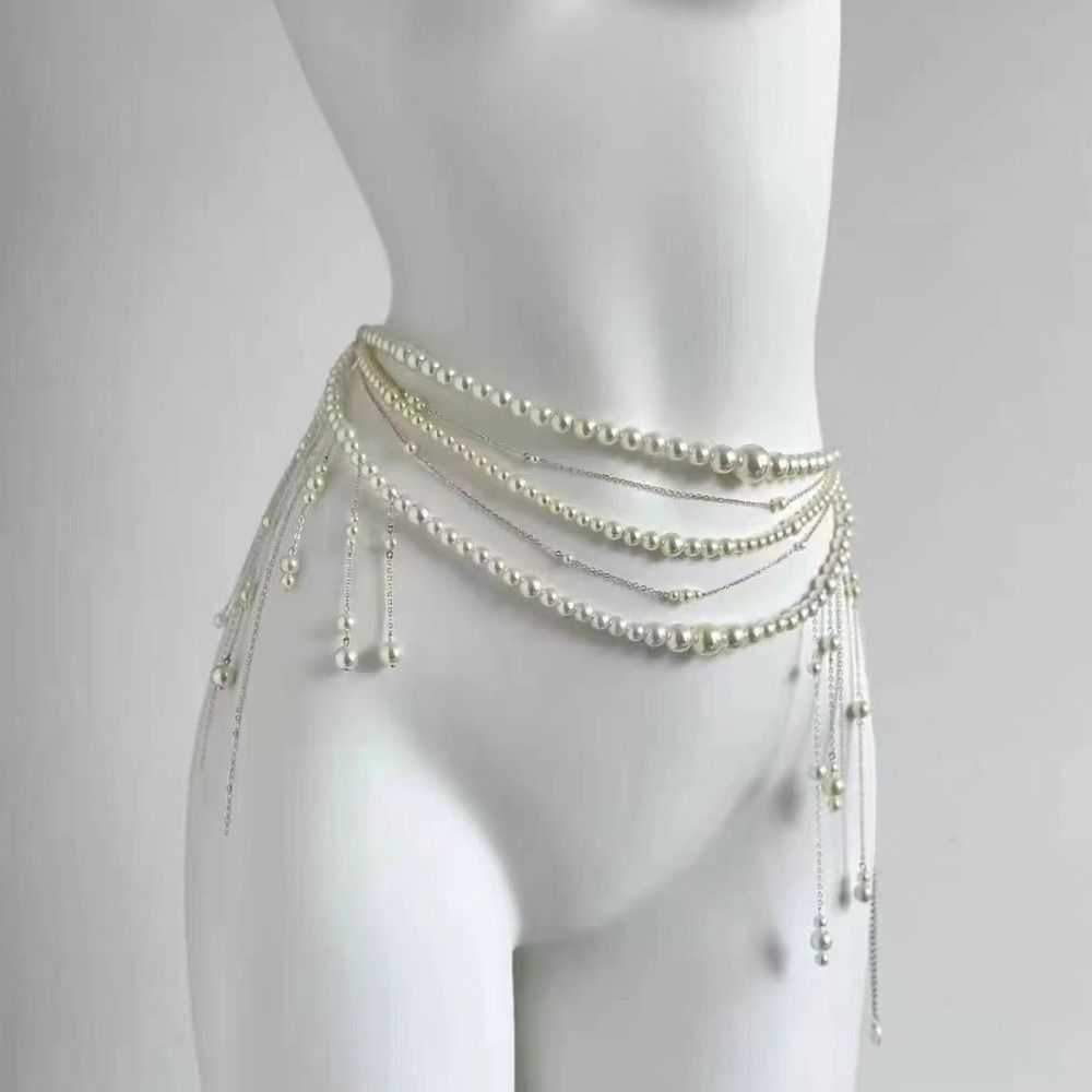 ファッションエレガントなパールウエストチェーンウエストアクセ - Body Jewelry In Bulk のレビューと価格