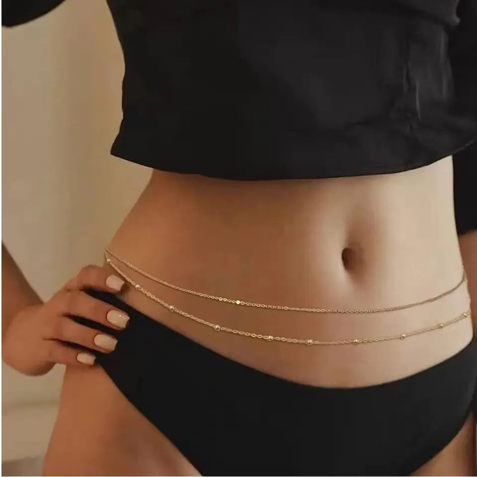 ヒップホップ二層ベリーチェーン女性のための Y2K ゴールド - Body Jewelry In Bulk のレビューと価格