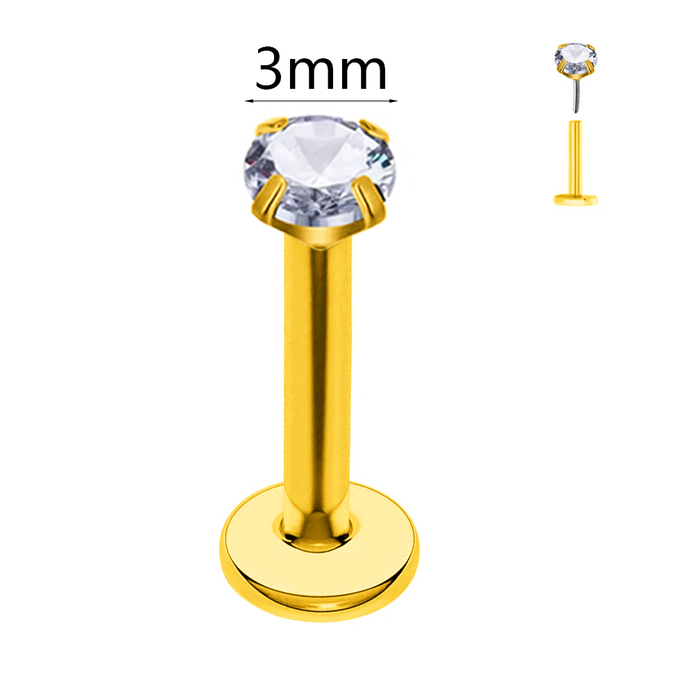 ASTM F136 G23 チタンボール珠イヤリングスレッド - Flat Back Labret Stud のレビューと価格