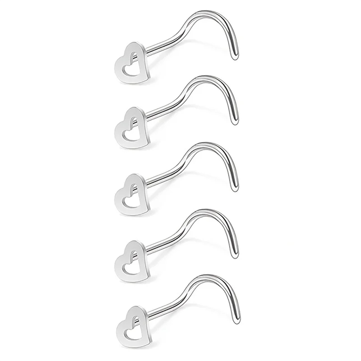 EVISPOL 5 個ファッション中空ハート形ステンレス鋼鼻 - Body Jewelry Types のレビューと価格