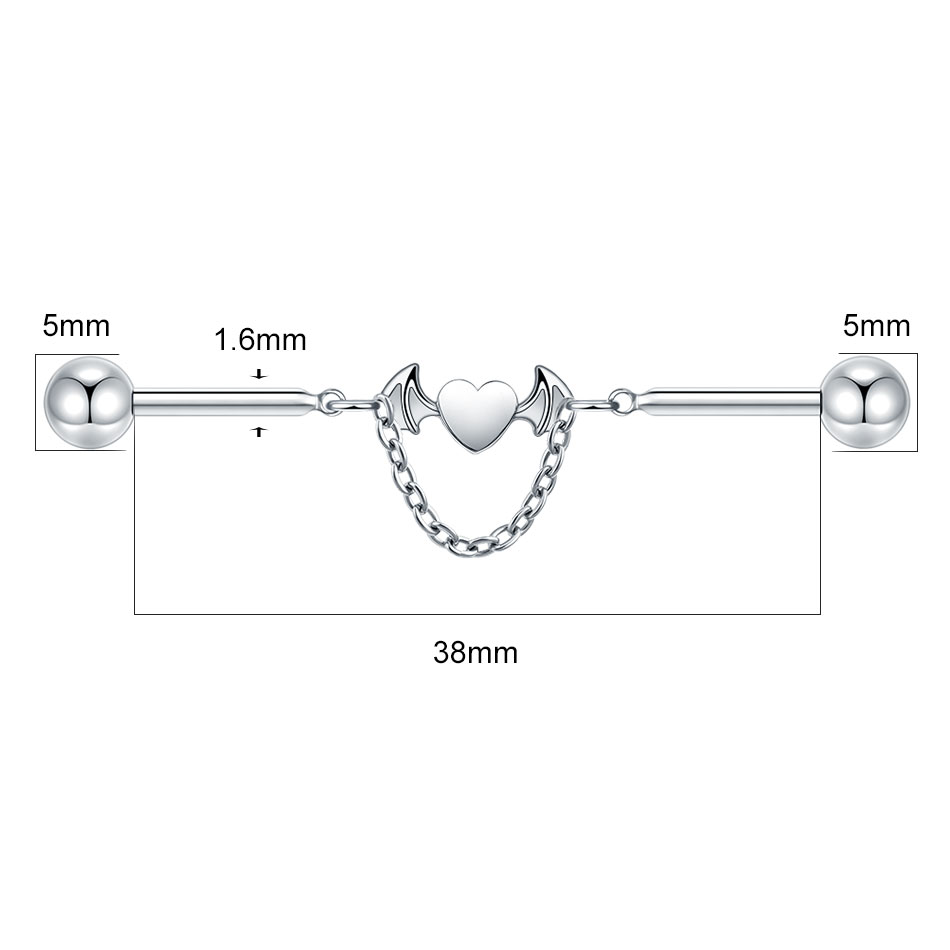 1個 チタン製 CZ インダストリアル ヘリックス ピアス  - Body Jewelry Industrial のレビューと価格