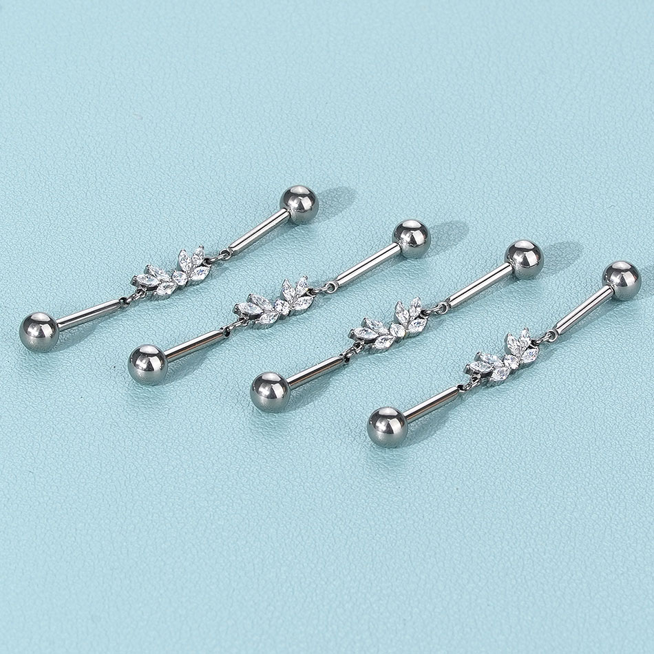 1個 チタン製 CZ インダストリアル ヘリックス ピアス  - Body Jewelry Industrial のレビューと価格