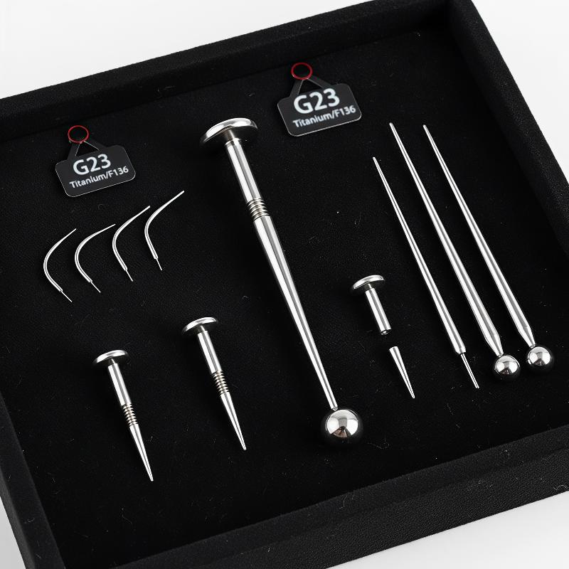 安全で滅菌可能なステンレス製ピアス拡張ツール10個入り挿入ピ - Body Jewelry Types のレビューと価格