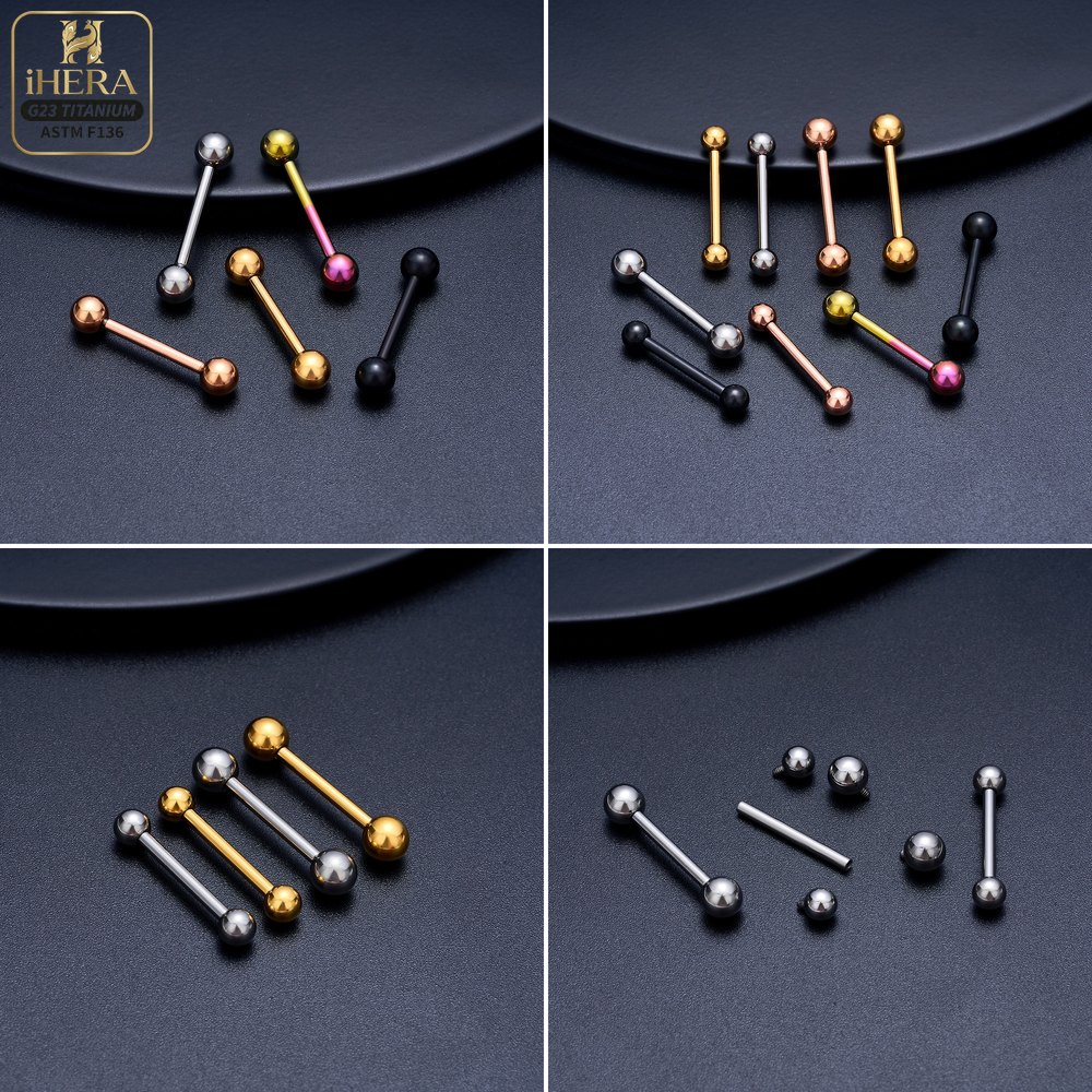 14G 16G G23 チタン製ストレートバーベル タン、乳 - Body Jewelry Industrial のレビューと価格