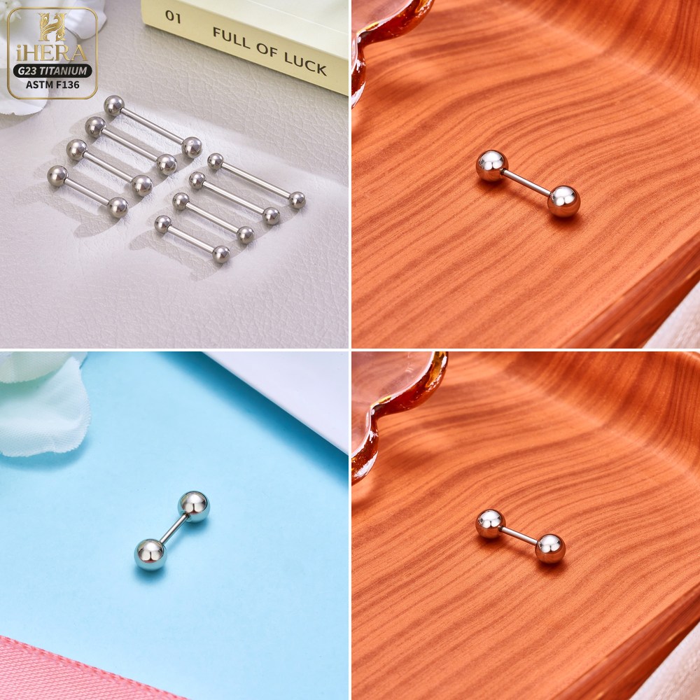14G 16G G23 チタン製ストレートバーベル タン、乳 - Body Jewelry Industrial のレビューと価格