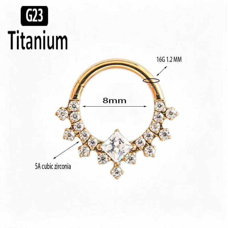 G23チタン製高品質プレーンCZセプタムフープピアス クリッ - Body Piercing Quality Jewelry のレビューと価格