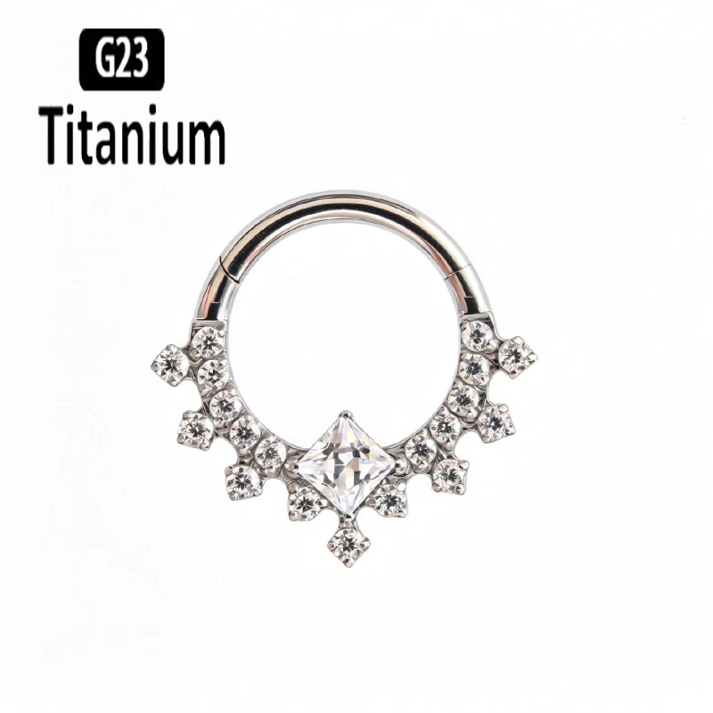G23チタン製高品質プレーンCZセプタムフープピアス クリッ - Body Piercing Quality Jewelry のレビューと価格