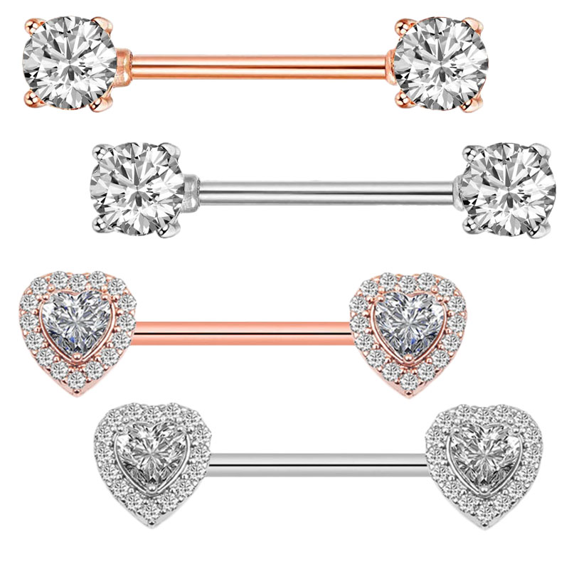 2 個ファッション高品質ジルコン乳首ピアスバー 316L 外 - Body Piercing Quality Jewelry のレビューと価格